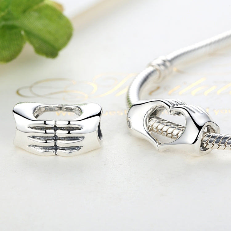 Breloque Coeur-à-cœur Mains Jointes pour Bracelet DIY, en Argent Sterling S925, SCC125