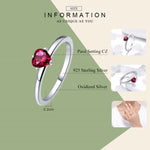 Bague en argent sterling S925 Motif cœur Bijou tendance, Tailles 6, 7, 8