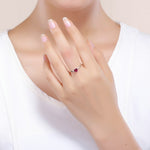 Bague en argent sterling S925 Motif cœur Bijou tendance, Tailles 6, 7, 8