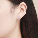 Boucles d'oreilles en Argent Sterling Zircon Tempérament Simple S925, Argent, Or