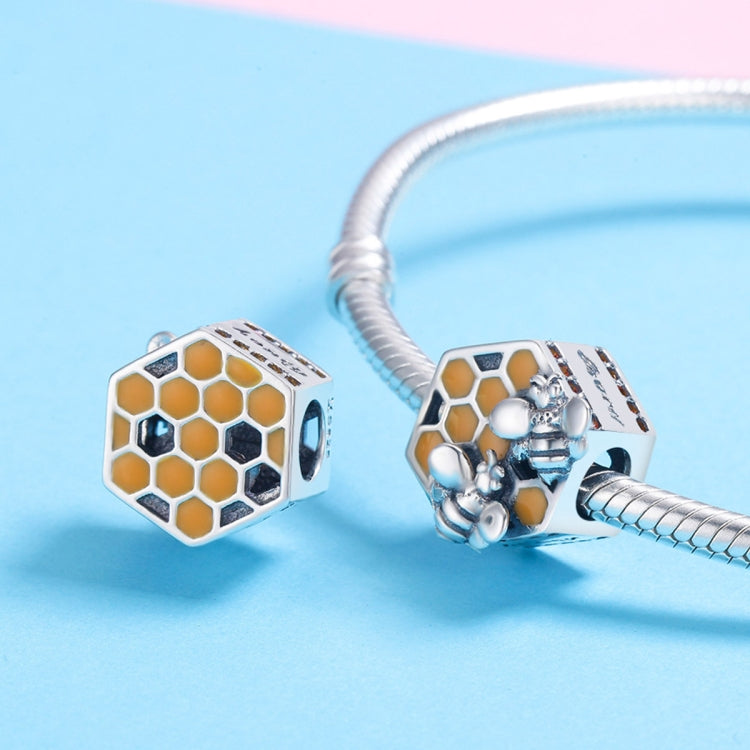 Accessoires de bracelet de perles DIY en argent sterling S925, accessoires de perles personnalisées en forme de nid d'abeille