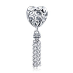 Perles en argent sterling S925 en forme de cœur d'amour, SCC722
