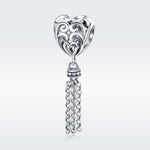 Perles en argent sterling S925 en forme de cœur d'amour, SCC722