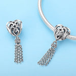 Perles en argent sterling S925 en forme de cœur d'amour, SCC722