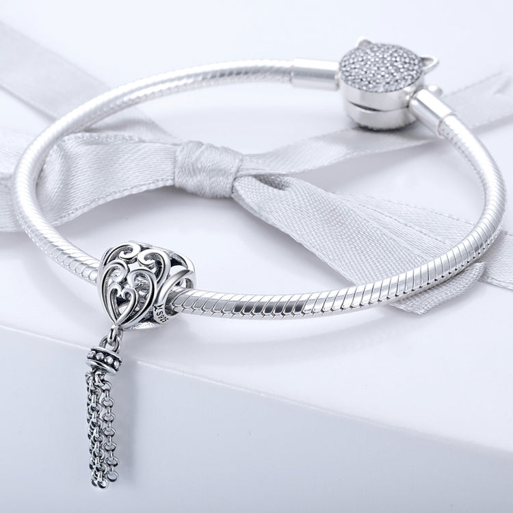 Perles en argent sterling S925 en forme de cœur d'amour, SCC722