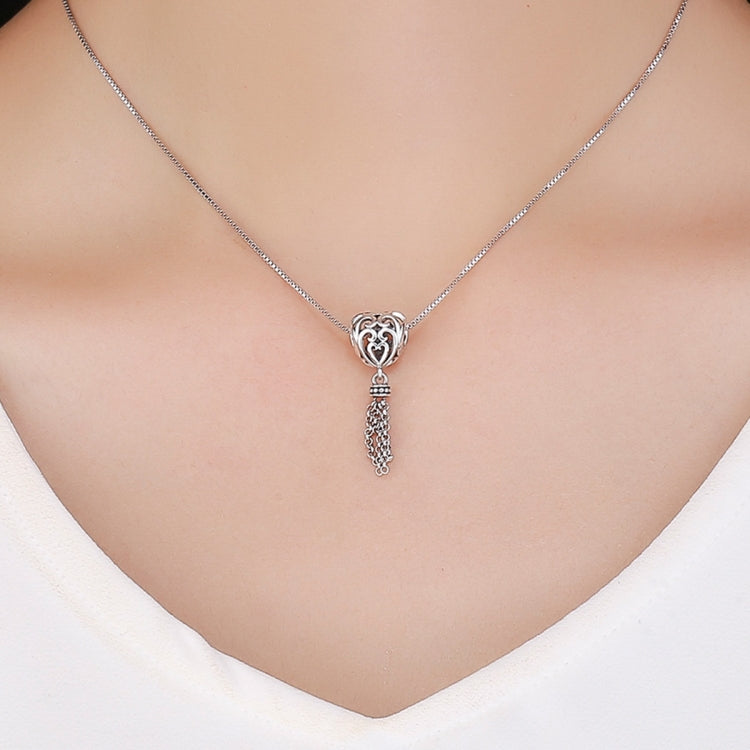 Perles en argent sterling S925 en forme de cœur d'amour, SCC722