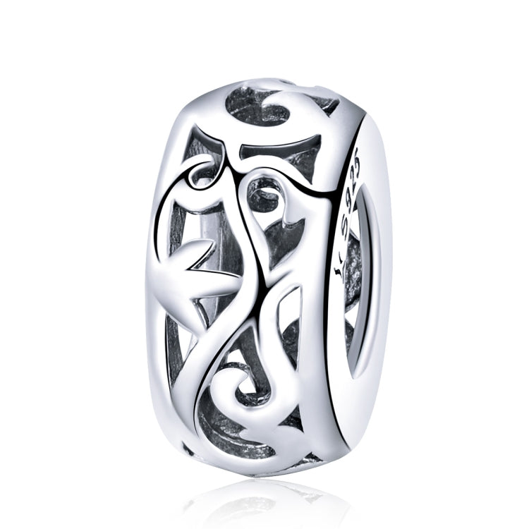 Perles Cœur en Argent Sterling S925, Motif Herbe Bouclée Vintage, SCC716