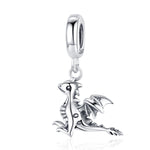 Pendentif en argent sterling S925 Drogon Breloque dinosaure Accessoires de bracelet DIY, SCC1322
