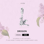 Pendentif en argent sterling S925 Drogon Breloque dinosaure Accessoires de bracelet DIY, SCC1322