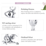 Pendentif en argent sterling S925 Drogon Breloque dinosaure Accessoires de bracelet DIY, SCC1322