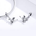 Pendentif en argent sterling S925 Drogon Breloque dinosaure Accessoires de bracelet DIY, SCC1322