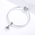 Pendentif en argent sterling S925 Drogon Breloque dinosaure Accessoires de bracelet DIY, SCC1322