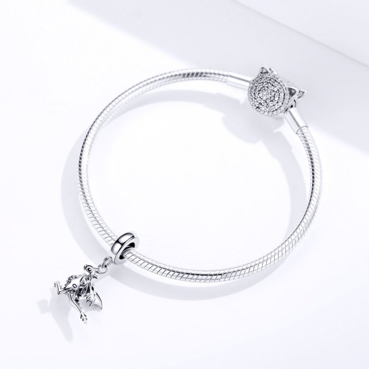 Pendentif en argent sterling S925 Drogon Breloque dinosaure Accessoires de bracelet DIY, SCC1322