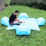Coussin d'air imperméable d'extérieur, tapis de pique-nique portable, tapis de sol pour sable, plage, herbe, simple, double, pour quatre personnes