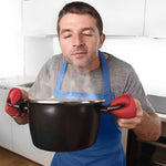 Une paire de pinces à homard Gants isolants thermiques Gants de cuisine résistants aux hautes températures en silicone anti-brûlure, gants isolants