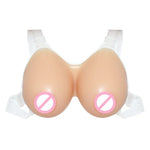 Poitrine Prothétique Transgenre, Poitrine en Silicone Conjointe pour Hommes Déguisés en Femmes, 500g Bretelle Transparente Non Adhésive, 500g Bretelle Transparente Adhésive, 600g Bretelle Transparente Non Adhésive
