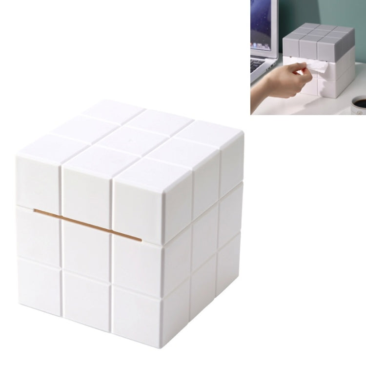 Boîte de mouchoirs cube Boîte de rangement de bureau, Blanc pur, Blanc+Gris, Blanc+Rose, Blanc+Bleu