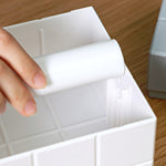 Boîte de mouchoirs cube Boîte de rangement de bureau, Blanc pur, Blanc+Gris, Blanc+Rose, Blanc+Bleu