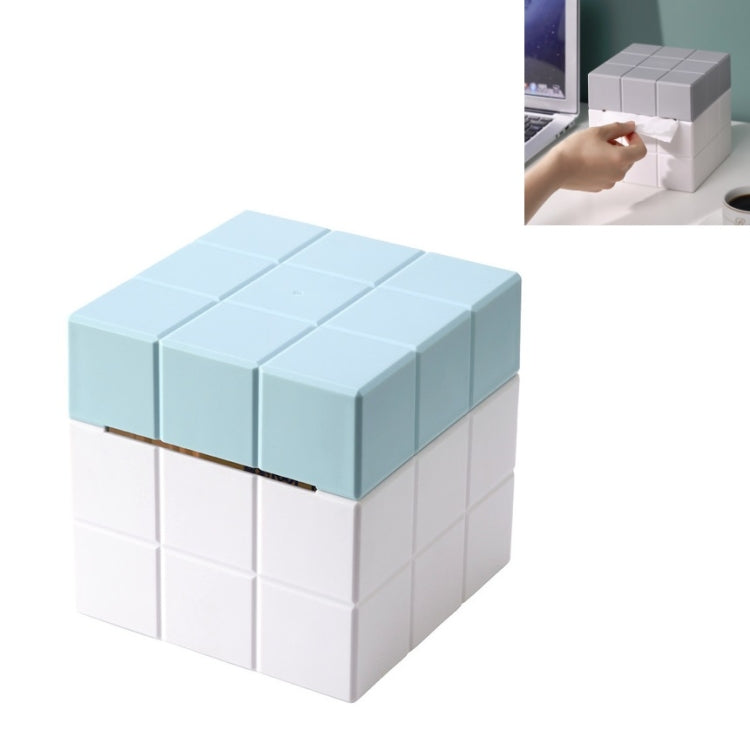 Boîte de mouchoirs cube Boîte de rangement de bureau, Blanc pur, Blanc+Gris, Blanc+Rose, Blanc+Bleu