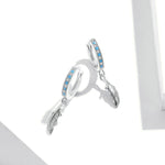 Boucles d'oreilles plume en argent sterling S925, SCE898
