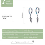 Boucles d'oreilles plume en argent sterling S925, SCE898