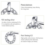 Boucles d'oreilles petits cercles en argent sterling S925 plaquées platine avec zircon, SCE767