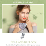 S925 Argent Sterling Ours Ballon Cœur Incrusté Zircon Diamant DIY Bracelet Accessoires, Perle, Perle+Chaîne