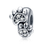 Perles Empreinte d'Animal en Argent Sterling S925 Accessoires de Bracelet DIY
