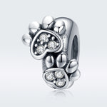 Perles Empreinte d'Animal en Argent Sterling S925 Accessoires de Bracelet DIY