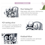 Perles Empreinte d'Animal en Argent Sterling S925 Accessoires de Bracelet DIY
