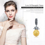 S925 Argent Sterling Série Fruits Ananas Amour Pendentif Accessoires de Bracelet DIY, SCC150