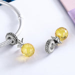 S925 Argent Sterling Série Fruits Ananas Amour Pendentif Accessoires de Bracelet DIY, SCC150