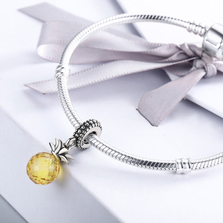 S925 Argent Sterling Série Fruits Ananas Amour Pendentif Accessoires de Bracelet DIY, SCC150