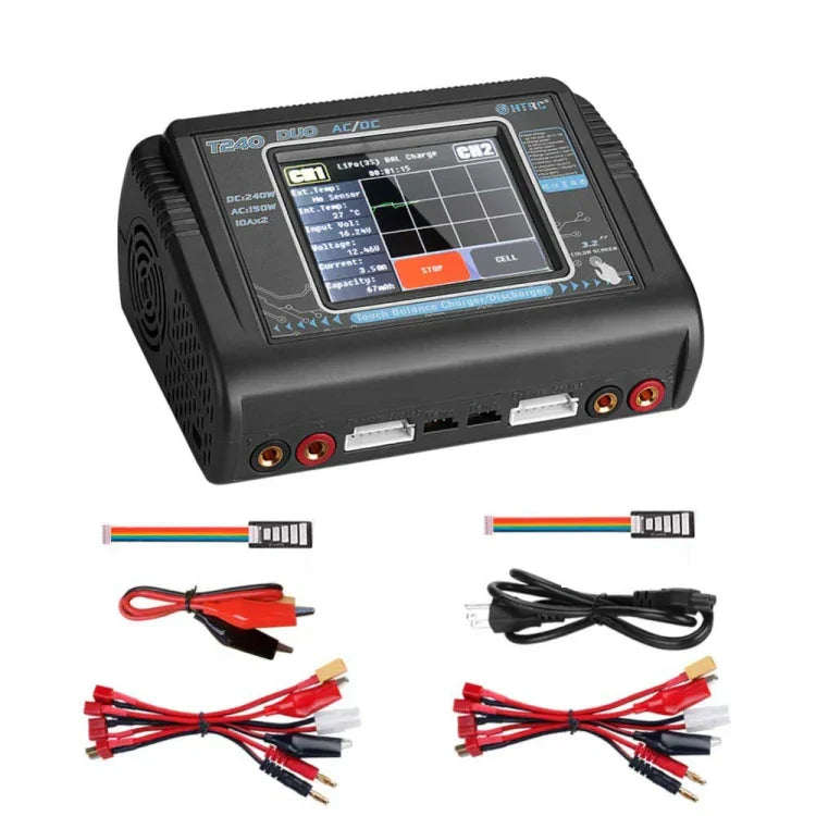 Chargeur de batterie au lithium pour avion miniature HTRC T240 Touch Balance, voiture télécommandée, jouet, prise UE, prise US