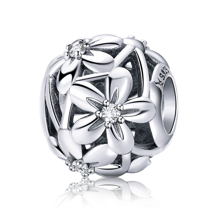 Accessoires de bracelet de bricolage en argent sterling S925, perles d'argent en forme de fleur, huile dégoulinante, SCC729