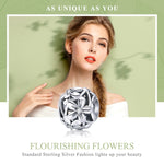 Accessoires de bracelet de bricolage en argent sterling S925, perles d'argent en forme de fleur, huile dégoulinante, SCC729