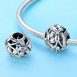 Accessoires de bracelet de bricolage en argent sterling S925, perles d'argent en forme de fleur, huile dégoulinante, SCC729