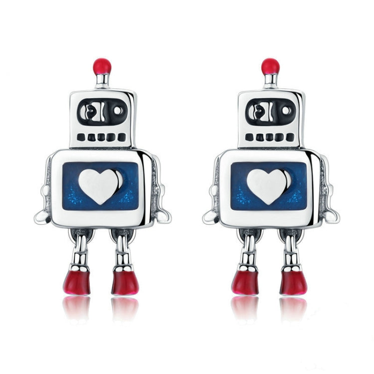 Boucles d'oreilles robot en argent sterling S925, avec huile dégoulinante, hypoallergéniques, SCE477
