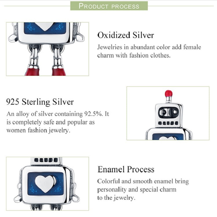 Boucles d'oreilles robot en argent sterling S925, avec huile dégoulinante, hypoallergéniques, SCE477