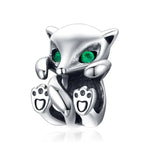 S925 Argent Sterling Petits Renards Perles Bricolage Bracelet Accessoires Breloques Perles Libres