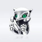 S925 Argent Sterling Petits Renards Perles Bricolage Bracelet Accessoires Breloques Perles Libres