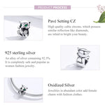 S925 Argent Sterling Petits Renards Perles Bricolage Bracelet Accessoires Breloques Perles Libres