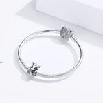 S925 Argent Sterling Petits Renards Perles Bricolage Bracelet Accessoires Breloques Perles Libres