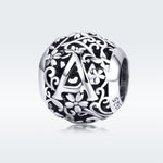 Perles Alphabet en Argent Sterling S925 pour Bracelet DIY, SCC1158