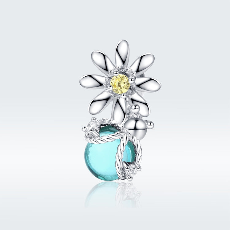 Bracelet à perles en argent sterling S925, avec perles lâches en verre cristal, marguerite et luciole, pour DIY