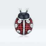 S925 Argent Sterling Sept Étoiles Coccinelle Pendentif DIY Accessoires de Bracelet, SCC1481