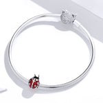 S925 Argent Sterling Sept Étoiles Coccinelle Pendentif DIY Accessoires de Bracelet, SCC1481