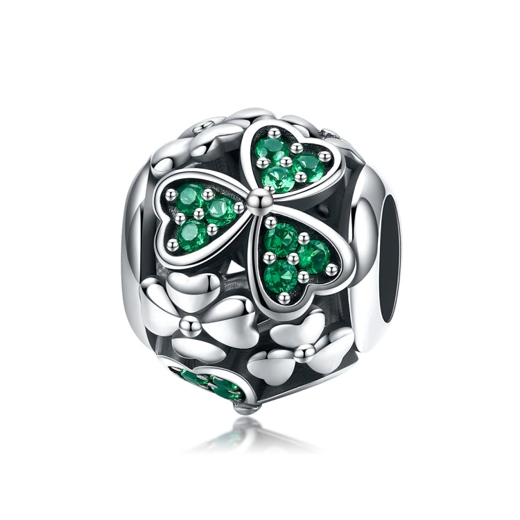 S925 Argent Sterling Perle Trèfle Plante Verte DIY Bracelet Accessoires, SCC964