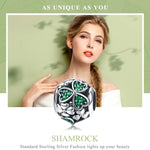 S925 Argent Sterling Perle Trèfle Plante Verte DIY Bracelet Accessoires, SCC964