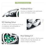 S925 Argent Sterling Perle Trèfle Plante Verte DIY Bracelet Accessoires, SCC964